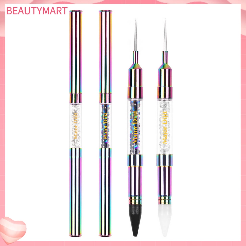 Bút Trang Trí Móng Tay Hai Đầu Bằng Acrylic Mạ Điện Nhiều Màu Sắc Dành Cho Nữ