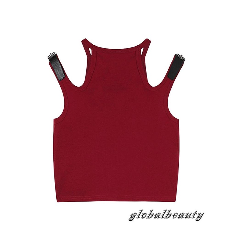 Áo Croptop Không Tay Thêu Chữ Phong Cách Mùa Hè Cho Nữ