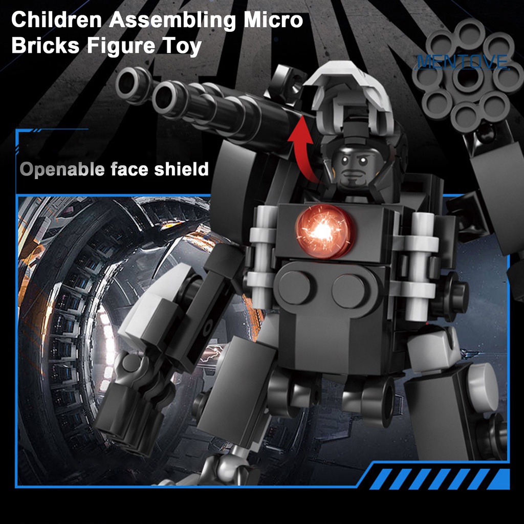 [MT] Đồ Chơi Lắp Ráp Đồ trang trí Chiến Binh Mecha Bằng Nhựa Màu Đen Có Khớp Cử Động Được DIY Làm Quà Tặng Cho Bé