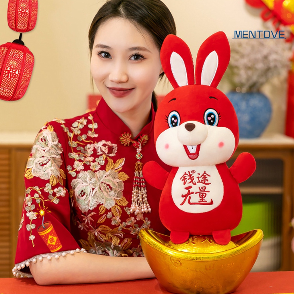 Thỏ Nhồi Bông May Mắn 20 / 25 / 30cm Trang Trí Phòng Ngủ Năm Mới 2023