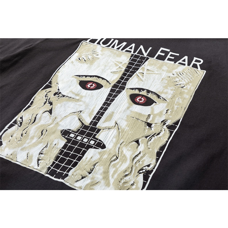 Áo Thun Tay Ngắn Cổ Tròn In Hình Ma Độc Đáo Phong Cách Vintage