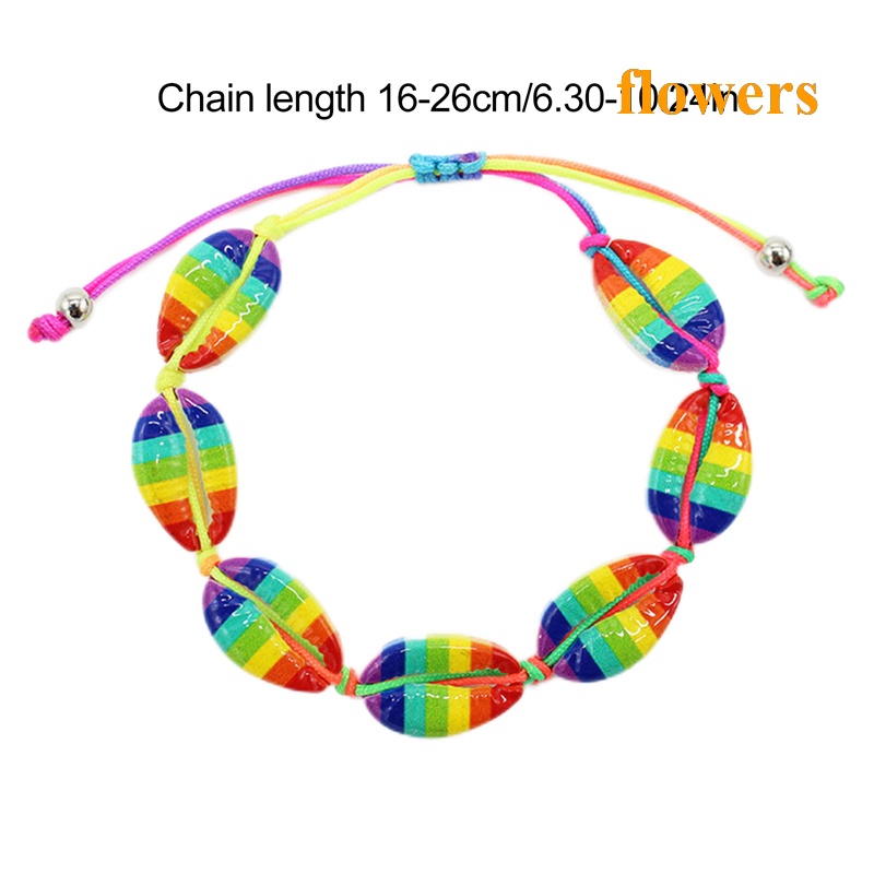 Vòng Tay Vỏ Sò Biển paua cowrie Màu Cầu Vồng Thời Trang Bán Sỉ Có Thể Điều