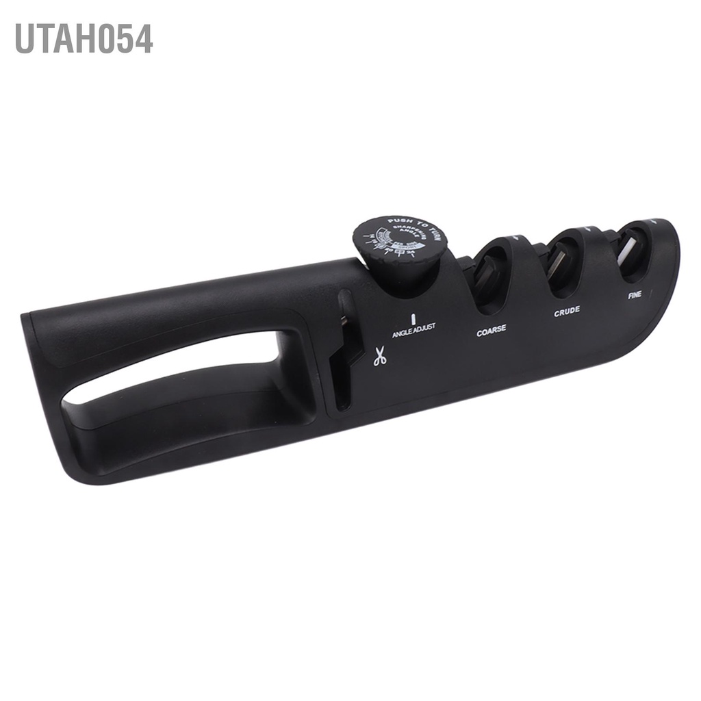 Utah054 Dụng Cụ Mài Dao Có Thể Điều Chỉnh 4 Trong 1 Màu Đen Sắc Nét Nhà Bếp Cho Hàng Gia Đình