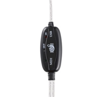 USB IN OUT MIDI Interface Cable Converter PC to Music Keyboard Adapter Cord