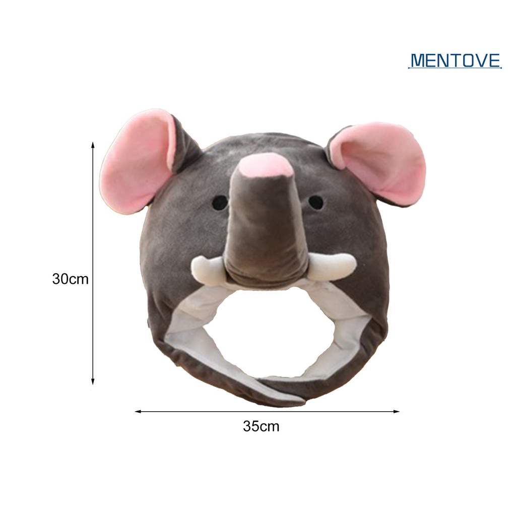 Mũ Trùm Đầu Nhồi Bông Mềm Mại Hình Chú Voi Hoạt Hình Hóa Trang Mùa Đông