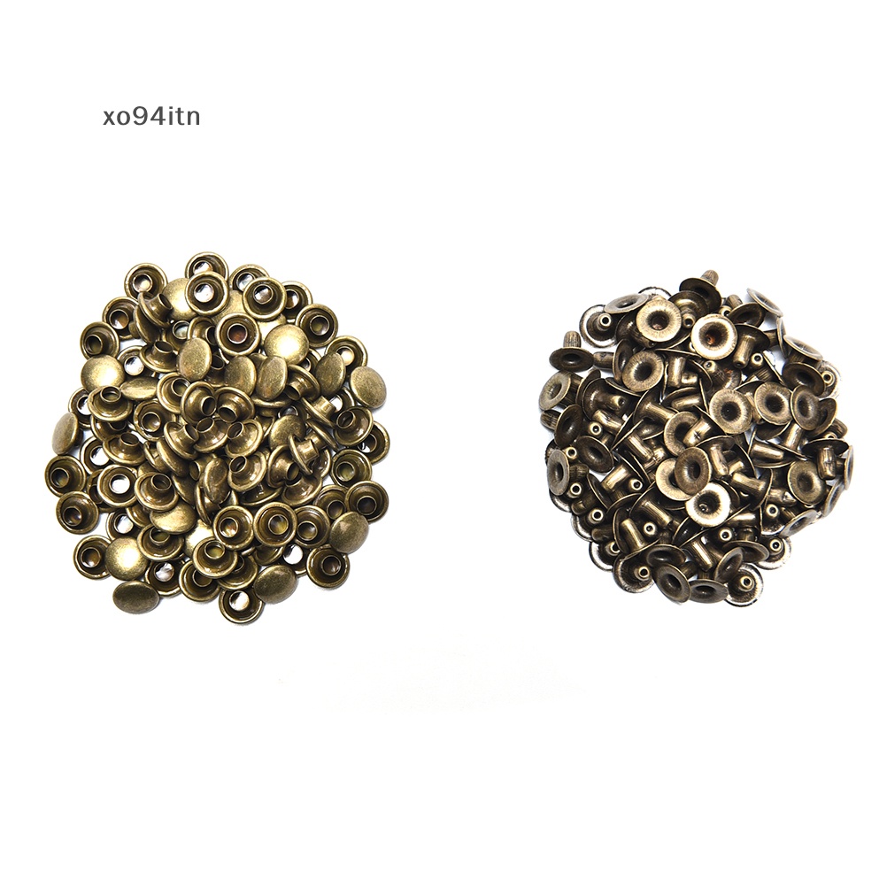 Set 100 Đinh Tán 3 Kích Cỡ Bằng Đồng Thau Làm Thắt Lưng Da DIY