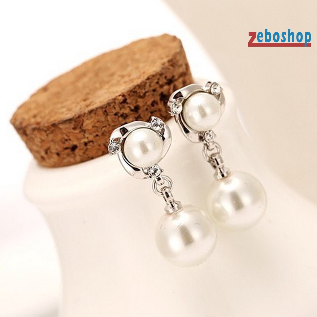 Khuyên Tai Dạng Vòng Lủng Lẳng Bắt Mắt Tinh Tế 2 Màu Ngọc Trai Giả Tua Rua Cho Tiệc Tùng