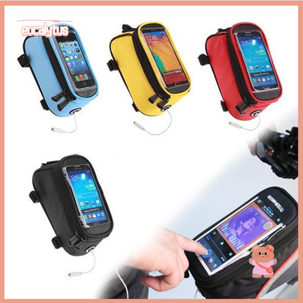 Túi Đựng Điện Thoại Cảm Ứng 5.5inch Bằng Polyester Chống Nước Gắn Khung Trước Xe Đạp