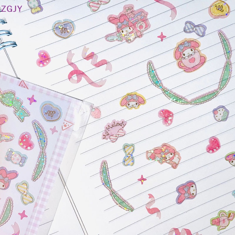 1 Miếng Dán Trang Trí Hình Kuromi Melody Màu Laser Trong Suốt DIY Mới