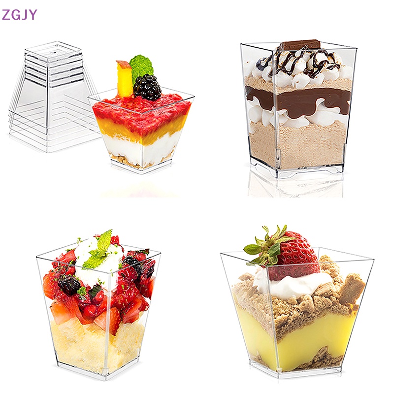 Set 100 Cốc Đựng Món Tráng Miệng 2Oz Mini Bằng Nhựa Dùng Một Lần Dành Cho Các Bữa Tiệc Mới