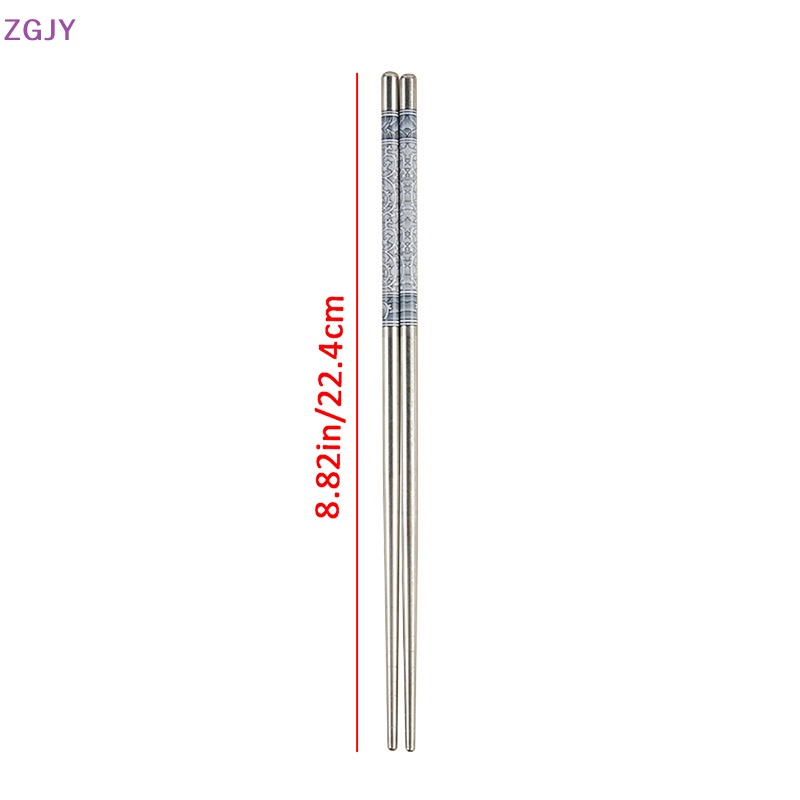 Set 1 / 5 Đôi Đũa Inox Chống Trượt Có Thể Tái Sử Dụng Mới