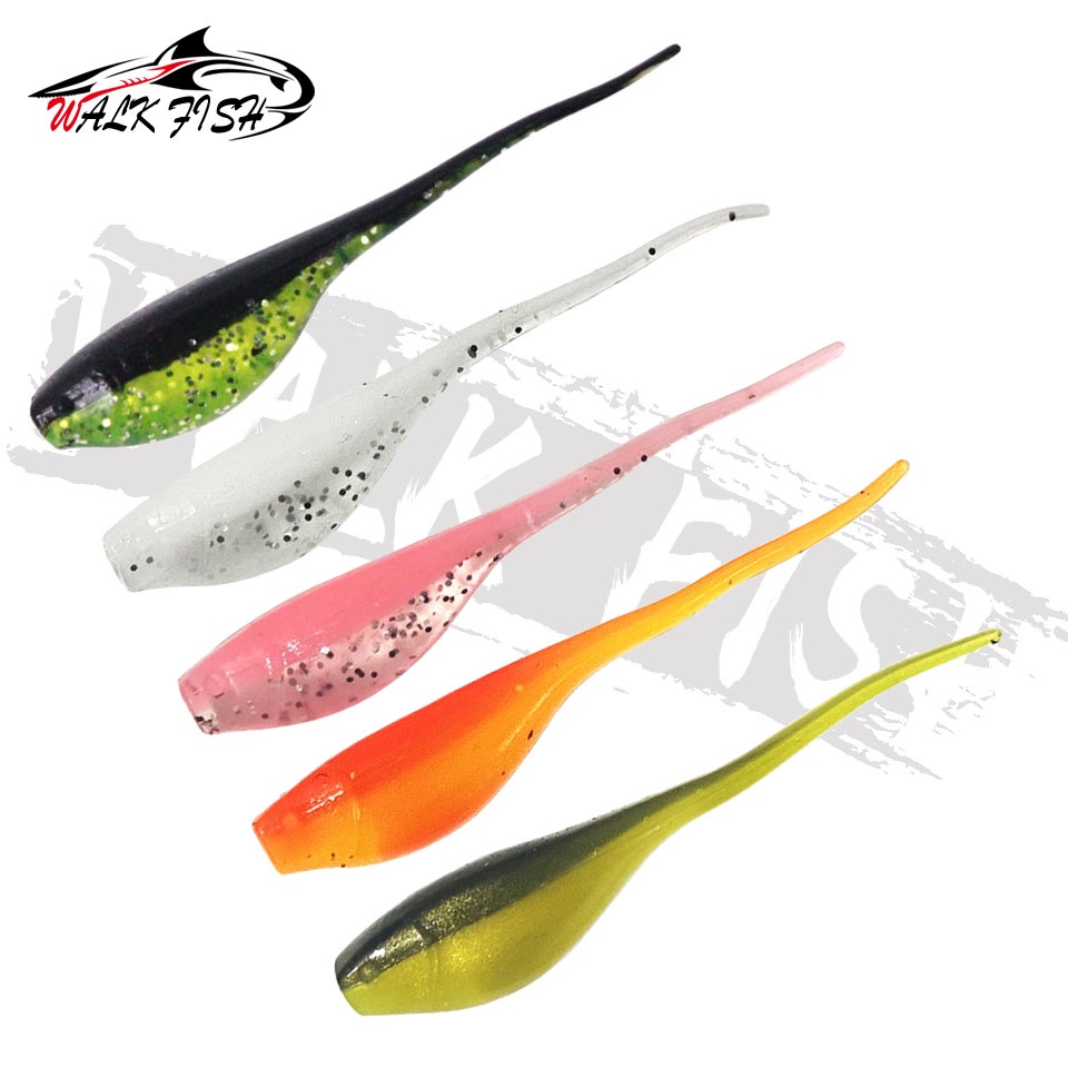 Set 20 Mồi Giả Câu Cá Hình Con Sâu Bằng Silicon Mềm 0.7g 5cm Hai Màu