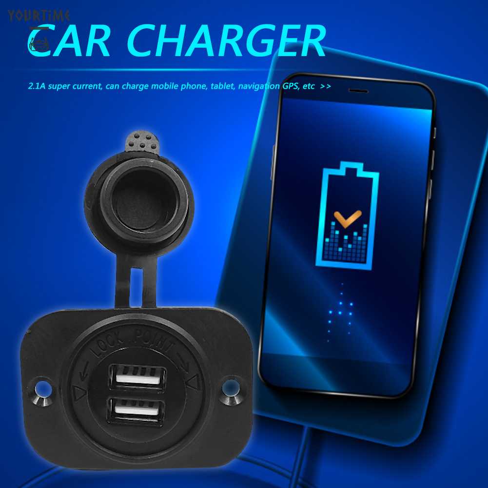 Ổ Cắm Sạc Hai Cổng USB 12V Chống Thấm Nước Cho Xe Hơi / Xe Máy /