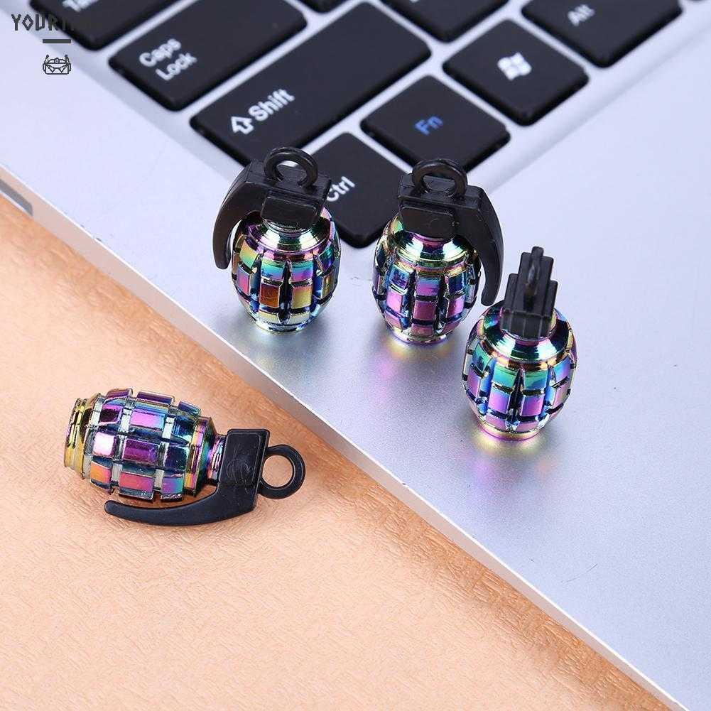 Bộ 4 Nắp Van Lốp Xe Màu Sắc Cầu Vồng