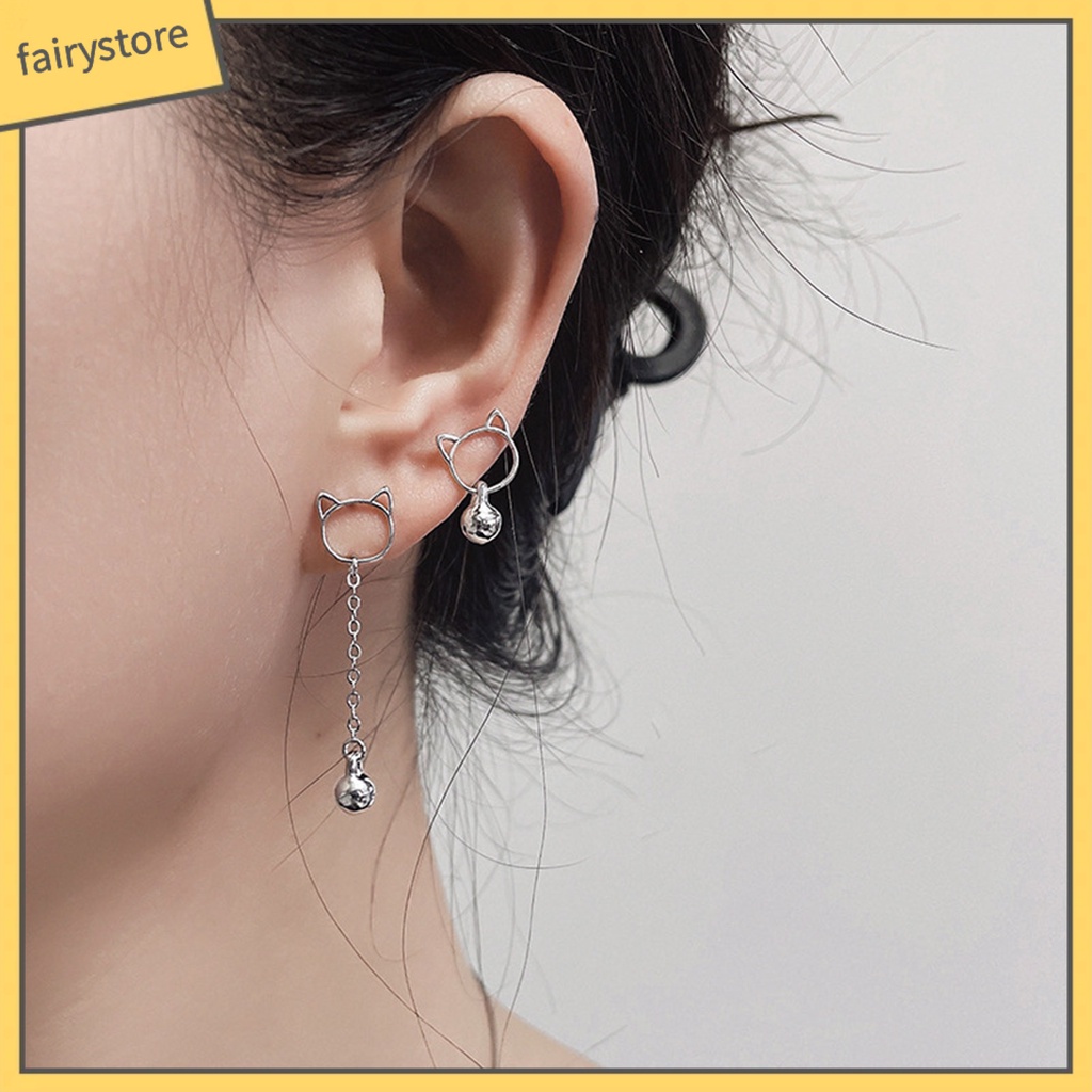 1 Đôi Bông Tai Hình Mèo Bằng Đồng Trang Trí Tiệc