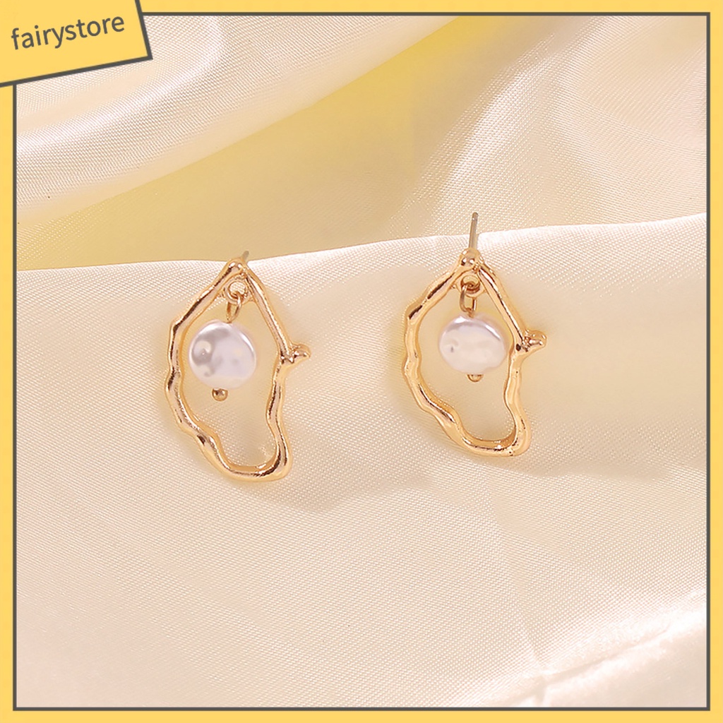 1 Đôi Bông Tai Thả Lủng Lẳng Đính Hạt Giả Ngọc Trai Thời Trang Mặc Hàng Ngày