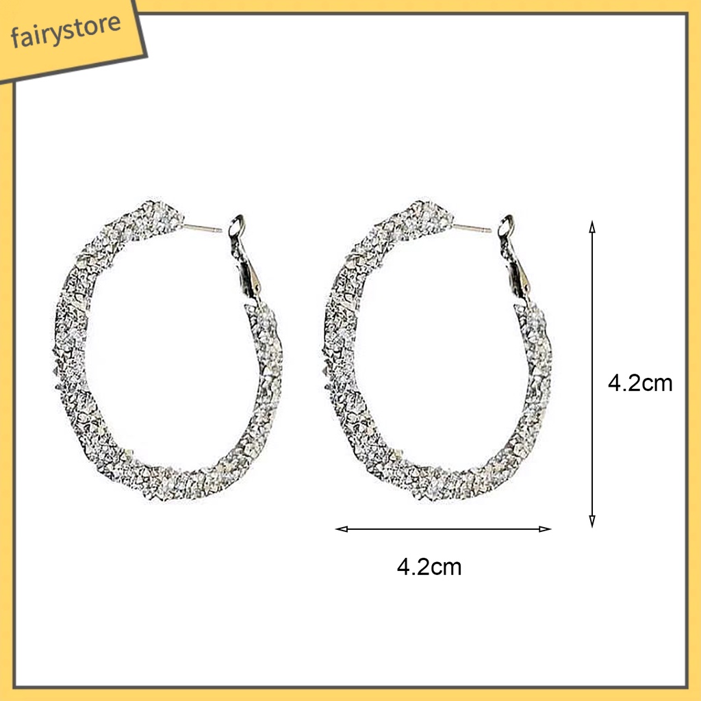 1 Đôi Bông Tai Đính Đá Lấp Lánh Thời Trang Dành Cho Nữ