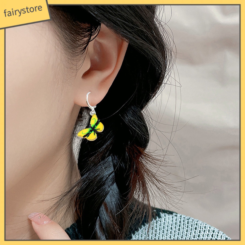 1 Đôi Bông Tai Hình Con Bướm Tinh Tế Chất Lượng Cao Dành Cho Nữ
