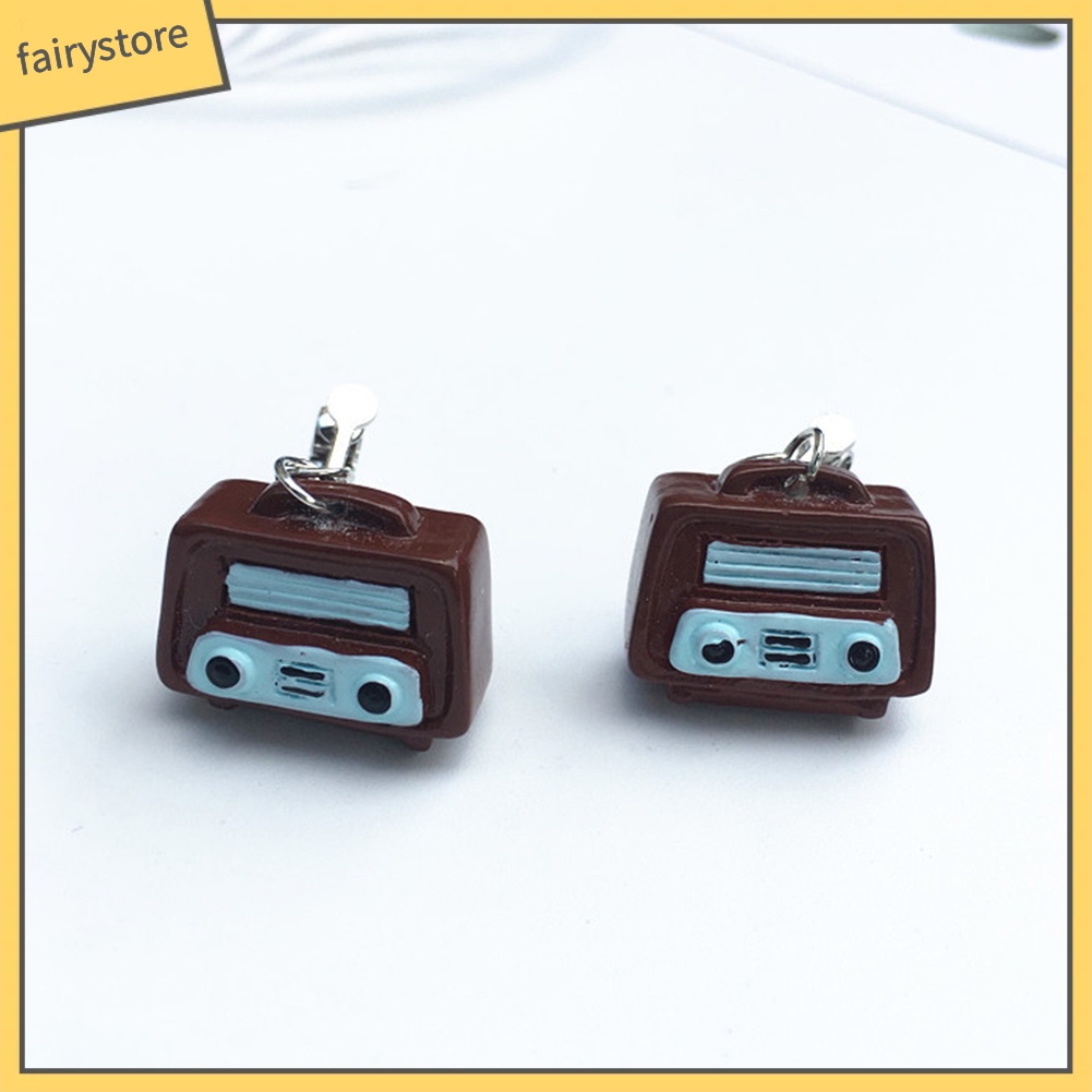 Bông Tai Hình Radio Phonograph Phong Cách Vintage Dành Cho Nữ