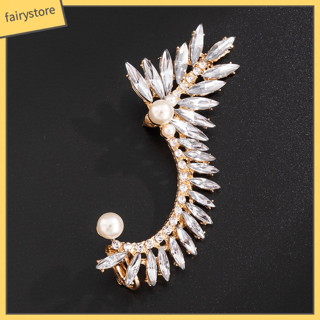 1 Khuyên Kẹp Vành Tai Đính Đá Ngọc Trai Giả Thời Trang