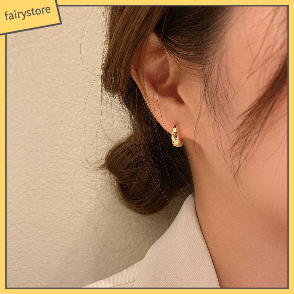 1 Đôi Bông Tai Hình Giọt Nước Dày Mạ Điện Thời Trang Cá Tính