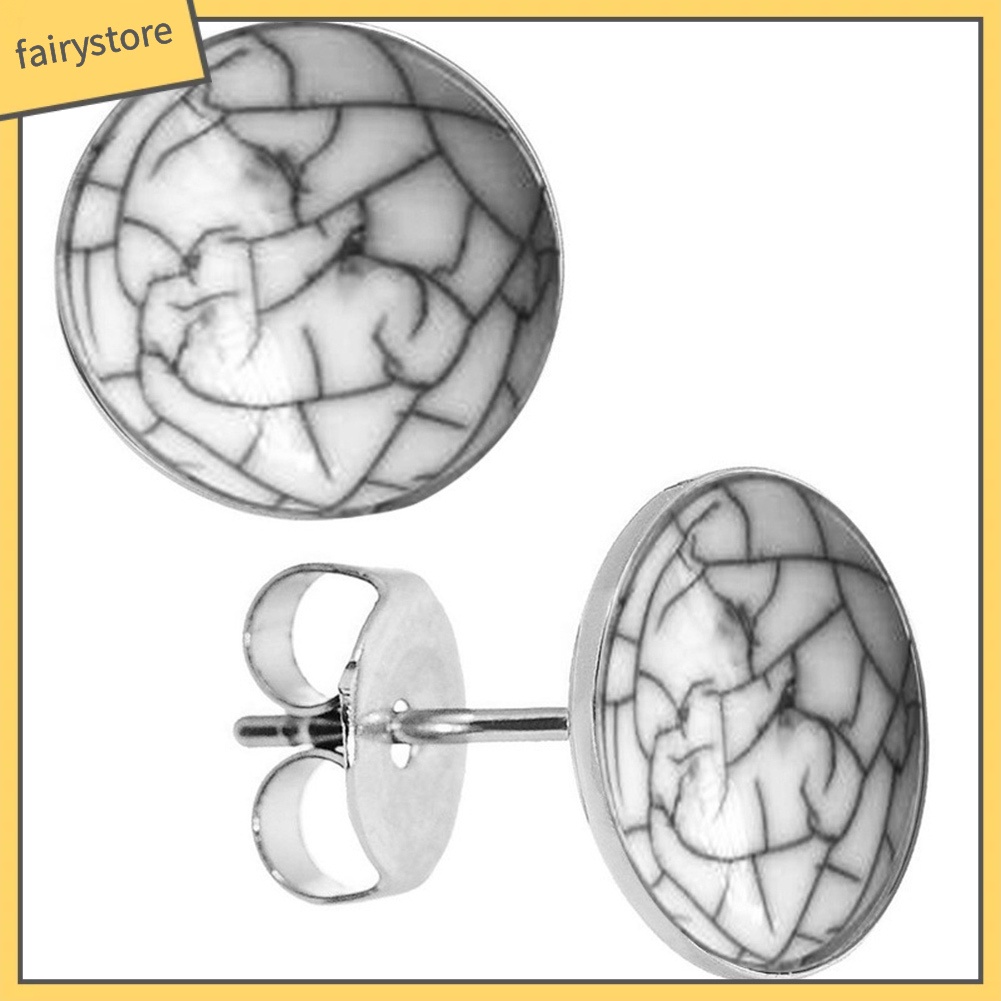 Khuyên Tai Đính Đá Ngọc Lam Nhân Tạo Hình Tròn Lớn Đơn Giản Thời Trang Dành Cho Nữ