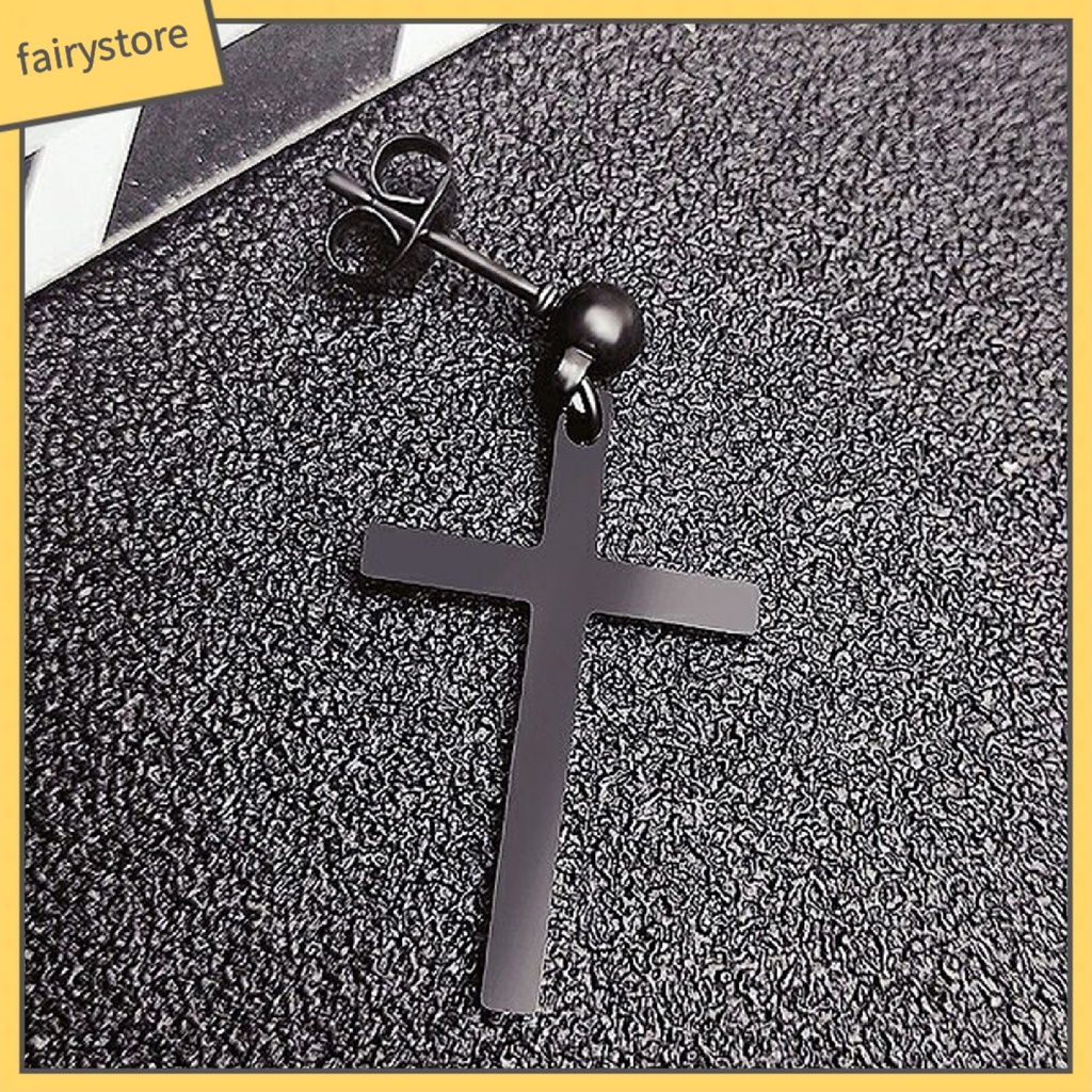 Bông Tai Hình Thánh Giá Bằng Thép Không Gỉ Trọng Lượng Nhẹ Dành Cho Nam Nữ