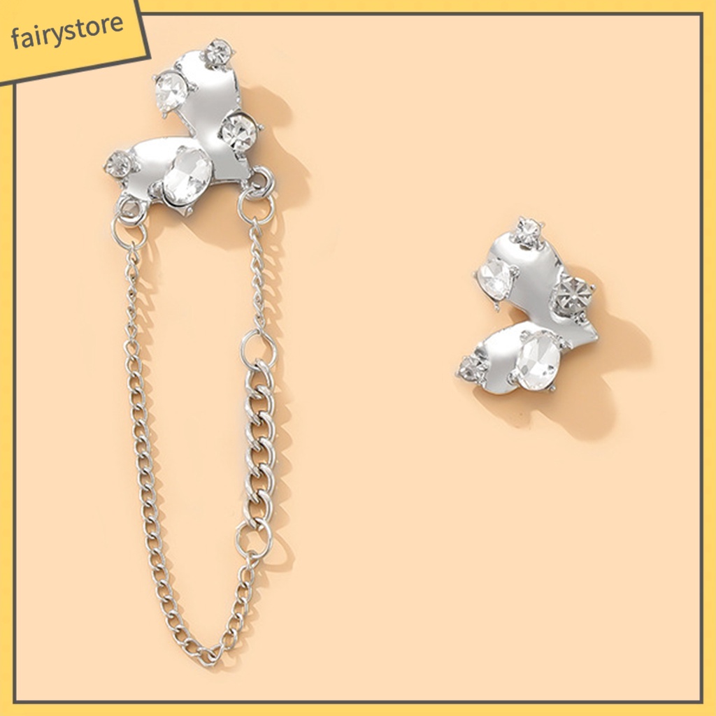 1 Đôi Bông Tai Hình Trái Tim Đính Đá Zircon Dành Cho Nữ