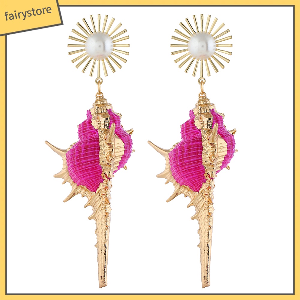 [FRO] Bông Tai Đính Ngọc Trai Giả Phong Cách Bohemian Đi Biển Cho Nữ