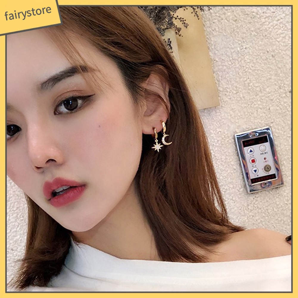 Bông Tai Hình Ngôi Sao Đính Đá Zircon Thời Trang Dành Cho Nữ