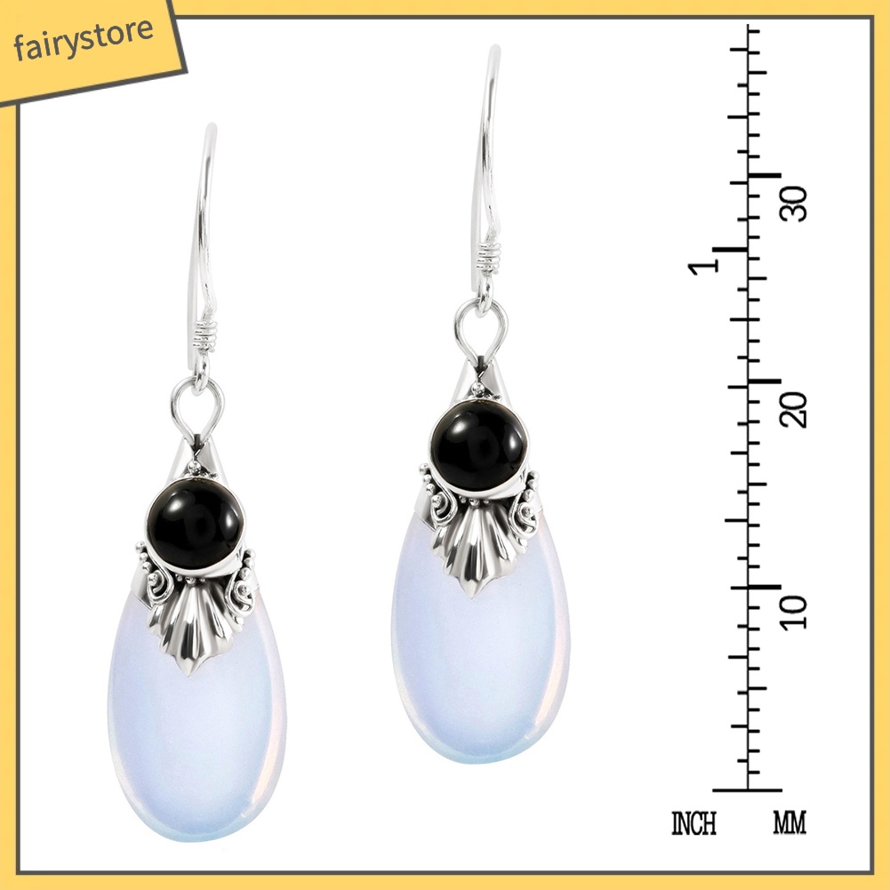 Bông Tai Hình Giọt Nước Đính Đá Mặt Trăng Thời Trang Dành Cho Nữ