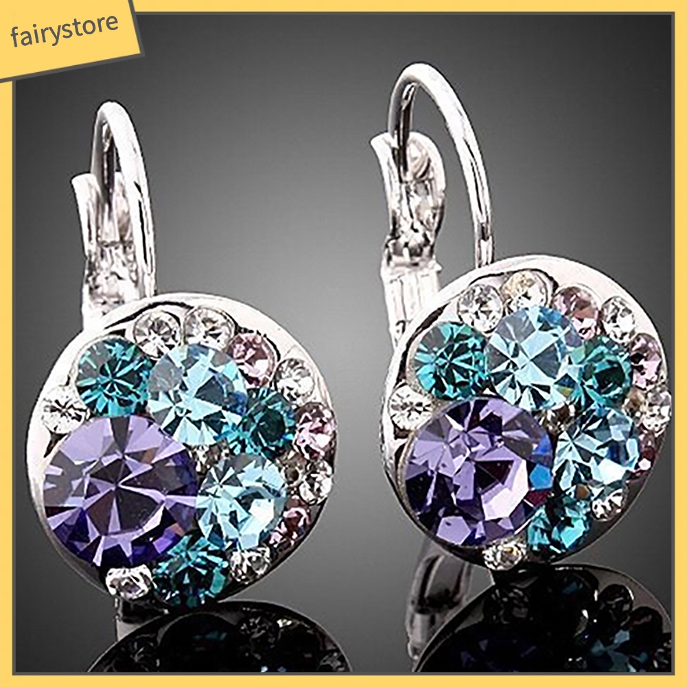 Bông Tai Mạ Bạc Đính Đá Zircon Thời Trang Dành Cho Nữ