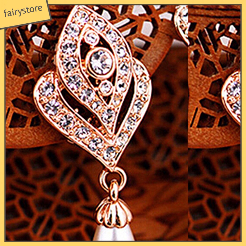 Bông Tai Hình Giọt Nước Đính Đá Trang Nhã Dành Cho Cô Dâu