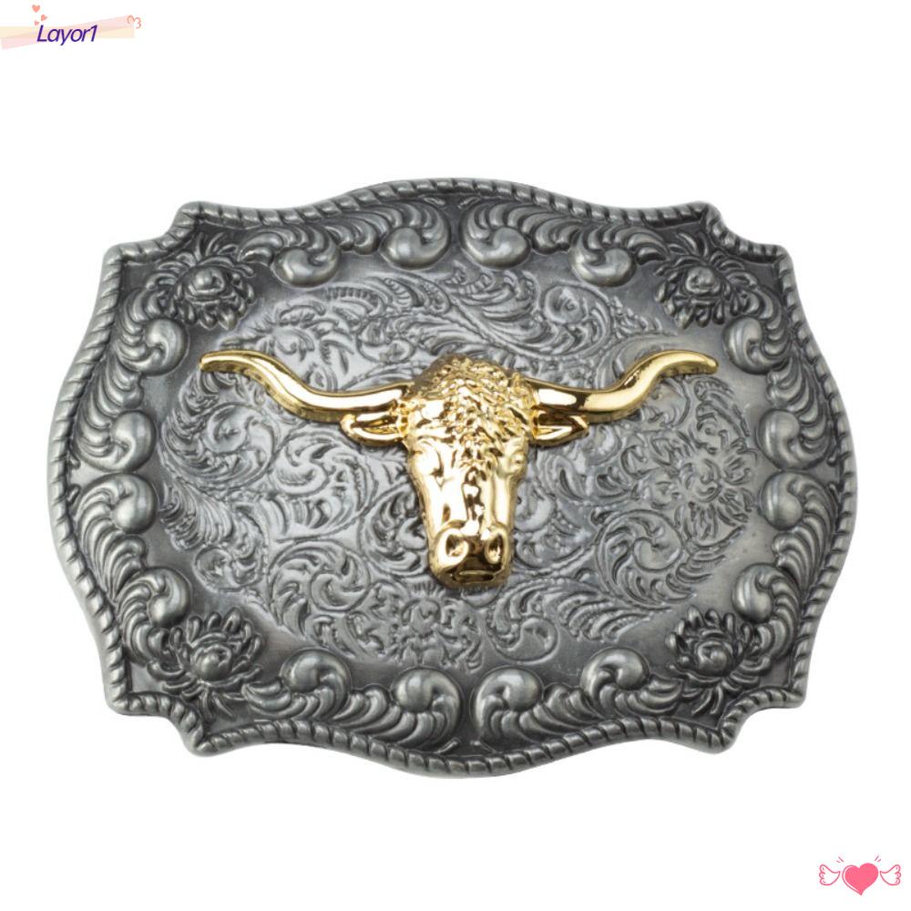 Khóa Thắt Lưng Bằng Hợp Kim Kẽm DIY LAYOR1 Phong Cách Cao Bồi Phương Tây