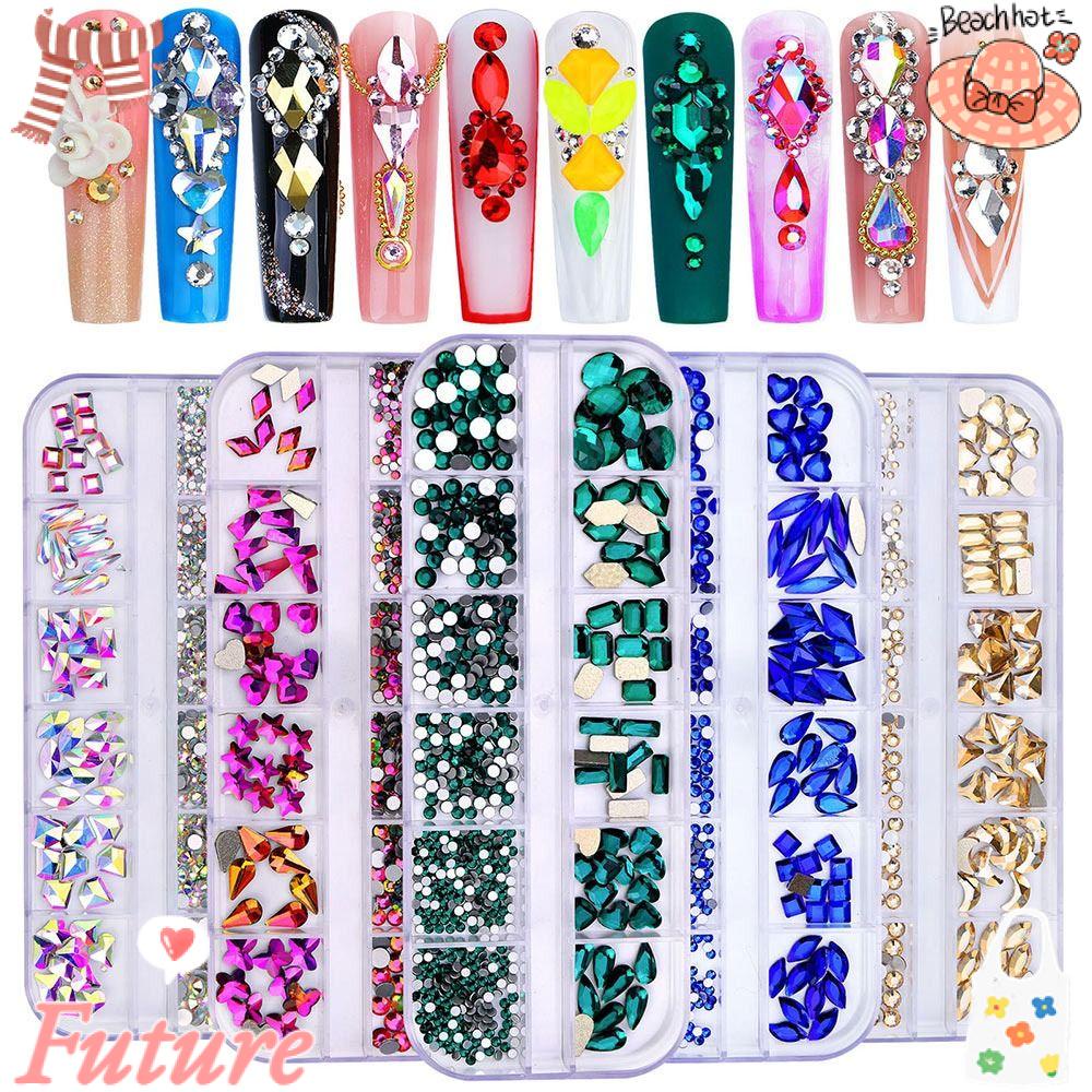 Hộp 12 Ngăn Đựng Phụ Kiện Trang Trí Móng Tay Sang Trọng