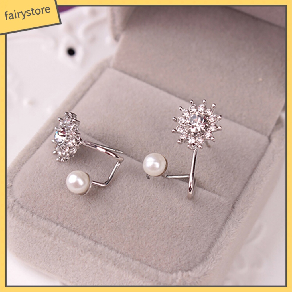 1 Đôi Bông Tai Hình Bông Tuyết Đính Đá Siêu Nhẹ Thanh Lịch