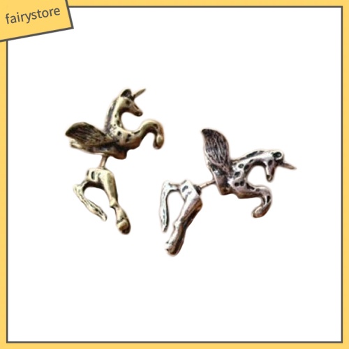 Khuyên Tai Hình Ngựa Bay Phong Cách Punk Vintage Sáng Tạo