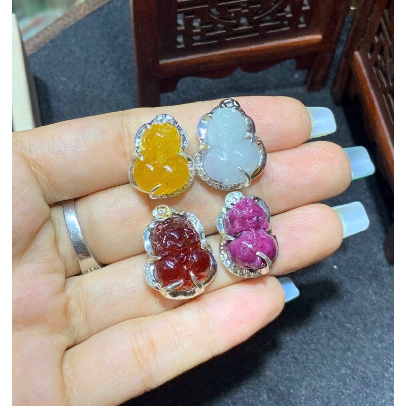 Charm mix vòng dây cáp Tì Hưu bọc bạc các loại đá phong thủy