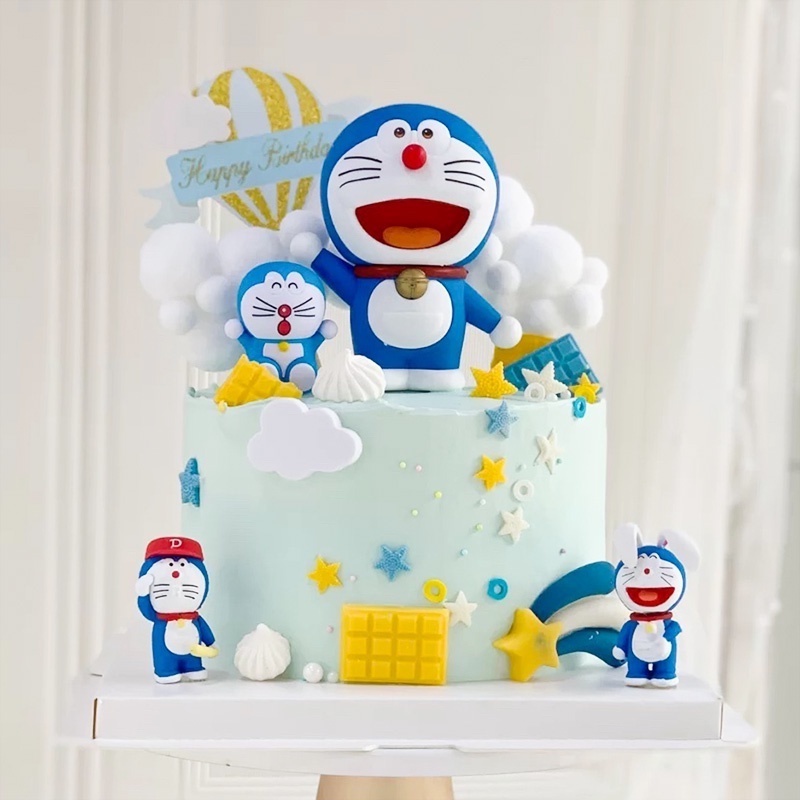Mô Hình Nhân Vật Doraemon 2 Kiểu Bằng PVC 10cm Trang Trí Bánh Kem