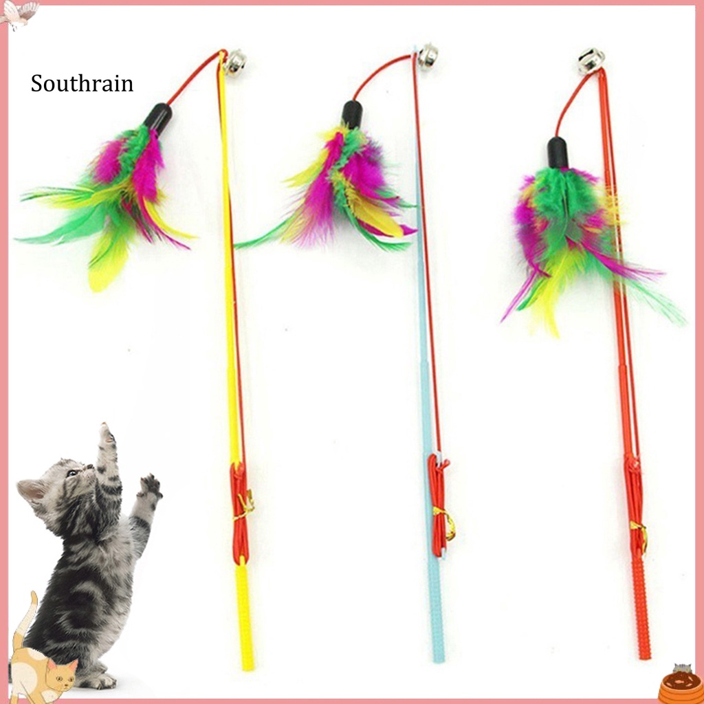 Gậy Gắn Lông Vũ Nhiều Màu Sắc Tương Tác Vui Nhộn Cho Mèo Cưng