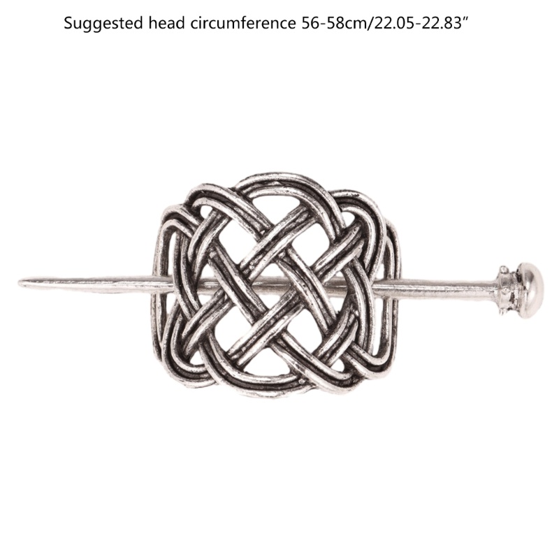 Kẹp Tóc Dạng Trượt Bằng Hợp Kim Màu Bạc Phong Cách Viking Celtic Thanh Lịch Cho Nữ
