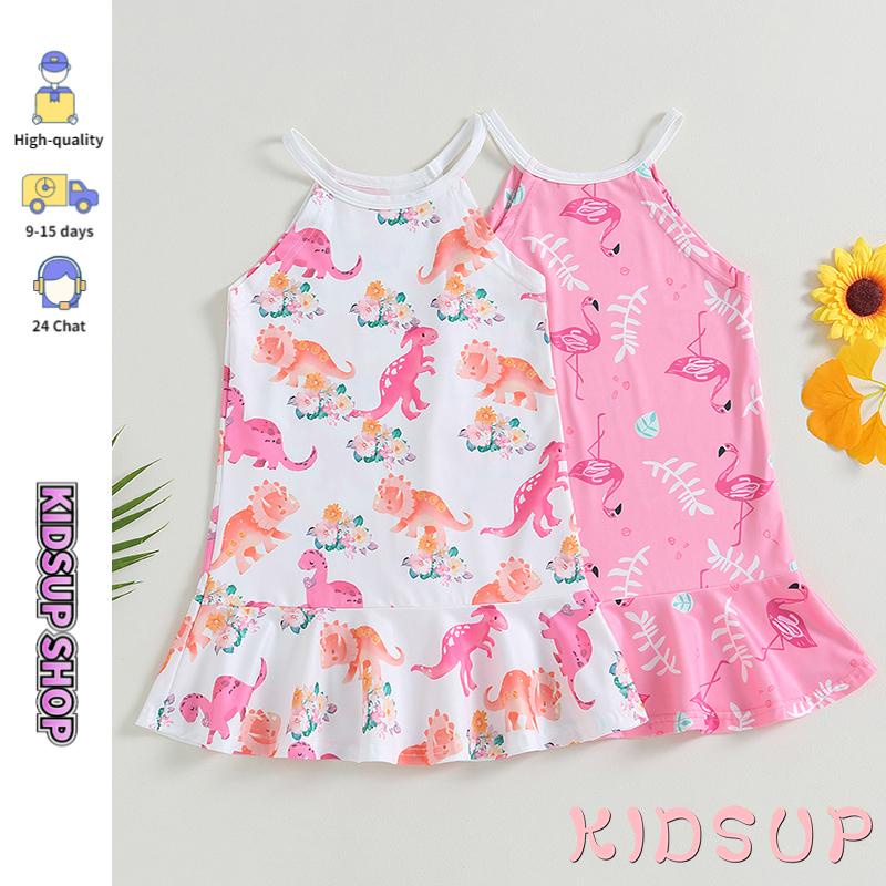 Đầm Hai Dây Đi Biển Họa Tiết Động Vật Dễ Thương Cho Bé Gái 1 Tuổi