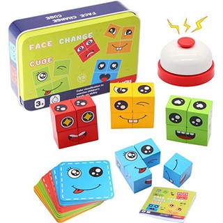 Mới set 72 khối gỗ vuông ma thuật thay đổi khuôn mặt sáng tạo cho bé