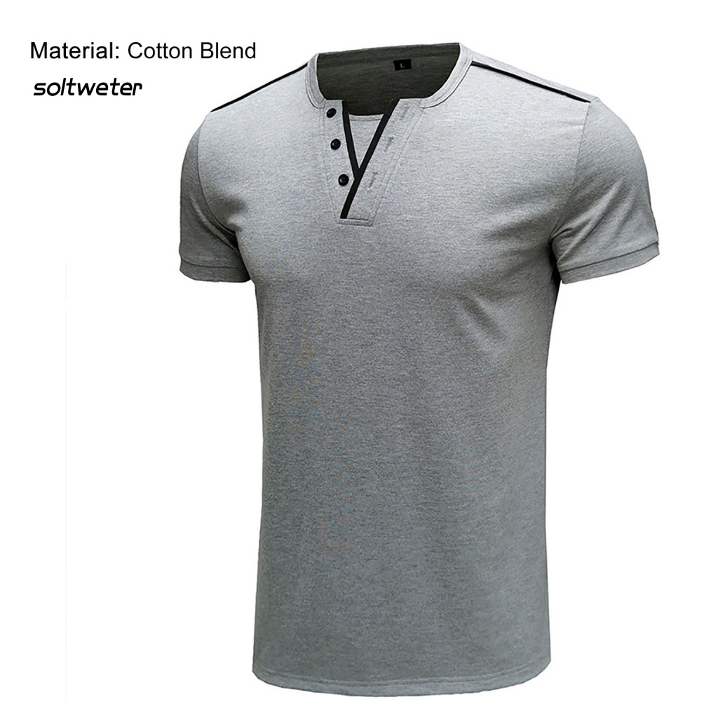 Áo Thun Tay Ngắn Cổ Chữ V Giả Nhiều Màu Sắc Đơn Giản Thời Trang Cho Nam
