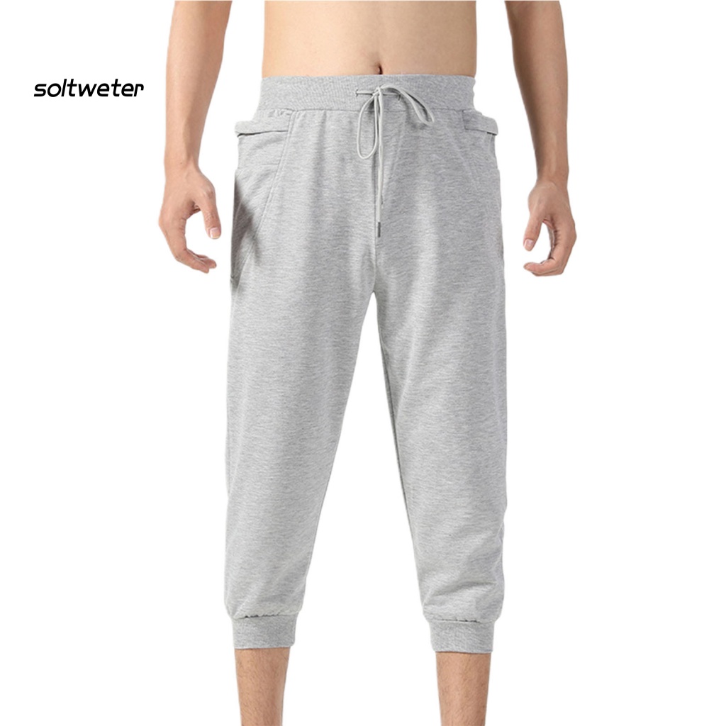 Quần Dài Lưng Thun Phối Túi Màu Trơn Thời Trang Mùa Hè Cho Nam