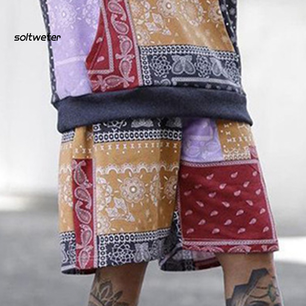 Bộ Áo Hoodie Tay Dài In Họa Tiết Phong Cách Bohemian Kèm Quần Short Lưng Thun Thời Trang Mùa Thu Cho Nữ