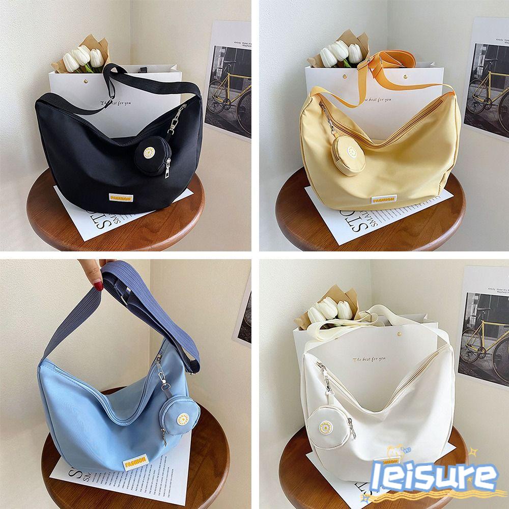 Túi Đeo Chéo Vai Bằng Nylon Màu Sắc Đơn Giản Dành Cho Nữ