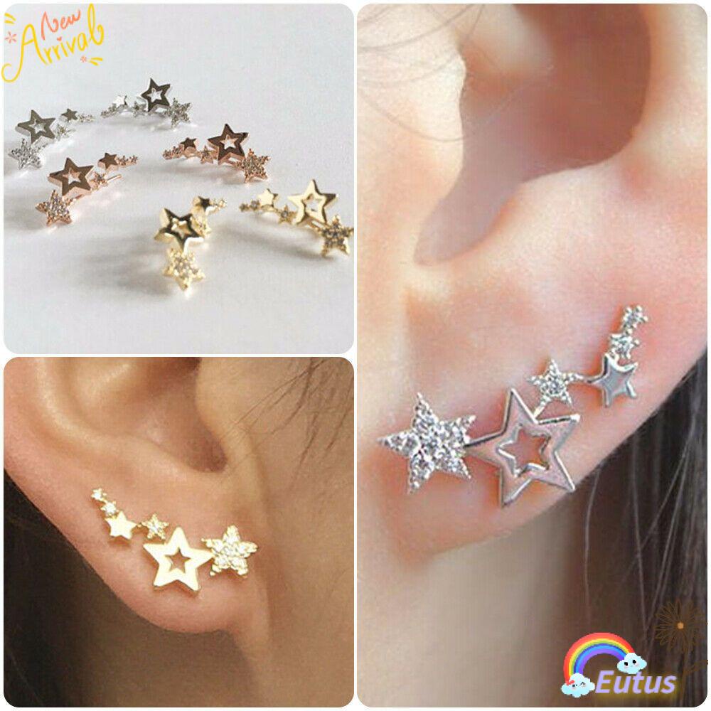 Bông Tai Ngôi Sao Thời Trang Cho Nữ|Hoa Hồng Giả Trang Trí|Khuyên Xỏ Cơ Thể Thời Trang Cá Tính