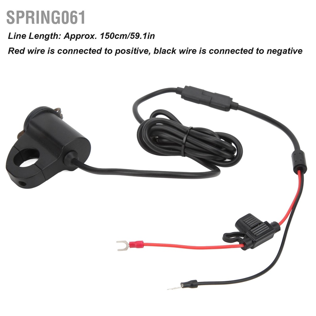 Spring061 Sạc USB Xe Máy Công Tắc Độc Lập 12V Nhanh Màn Hình Hiển Thị Kỹ Thuật Số Điện Áp Chống Nước 2.4A Cho Tính Bảng GPS