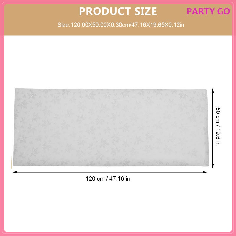 Bộ 2 Cuộn Miếng Dán Sàn Nhà Bằng Pvc Lanh Màu Trắng Hình Lá Phong 120X50X0.3CM